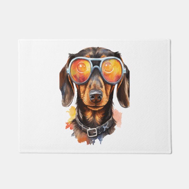 Paillasson Dachshund avec lunettes de soleil (Devant)