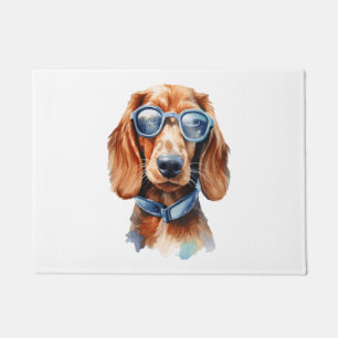 Paillasson Dachshund avec lunettes de soleil