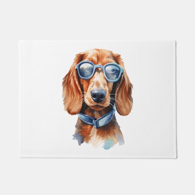 Paillasson Dachshund avec lunettes de soleil (Devant)