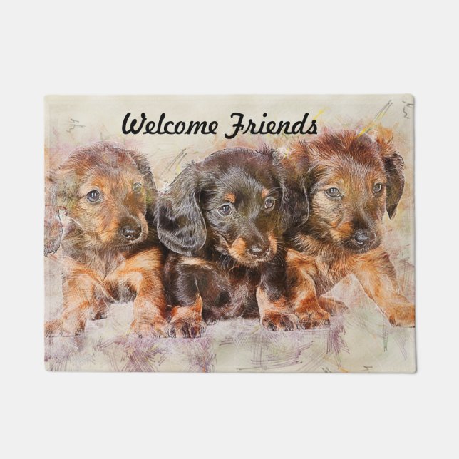 Paillasson Dachshund Chipies de bienvenue (Devant)