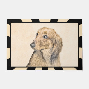 Paillasson Dachshund (Longhaerien) Peinture - Art Chien origi
