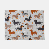 Dachshund Paws et Bones Gris Motif