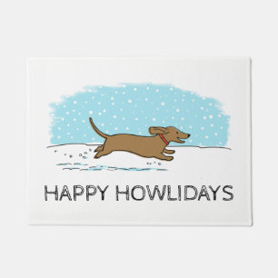Paillasson Dachshund pendant la fête des neiges Cuisine per
