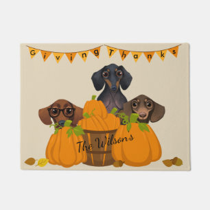 Paillasson Dachshund Thanksgiving Door Mat
