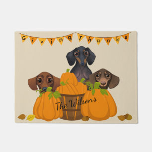 Paillasson Dachshund Thanksgiving Door Mat