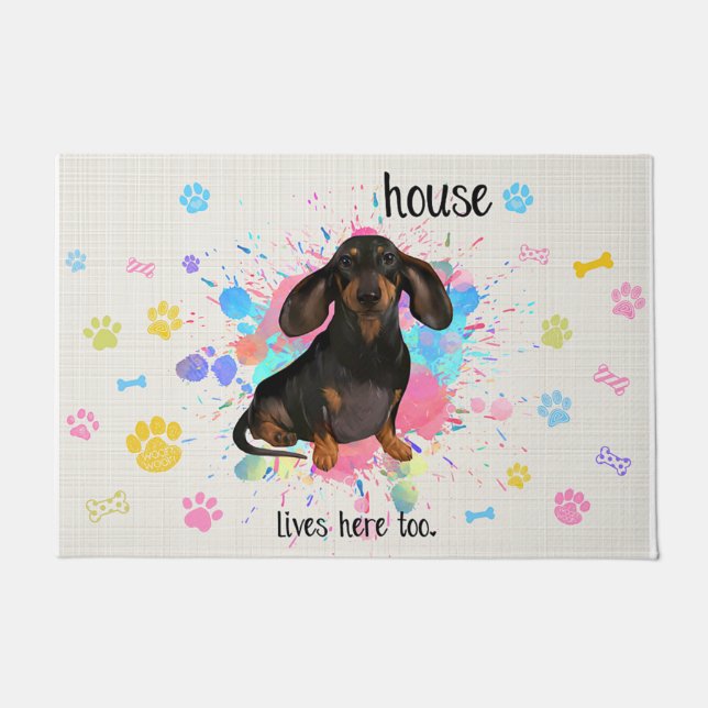 Paillasson Dachshund Welcome Doormat, Mignonnes Manteaux De B (Devant)