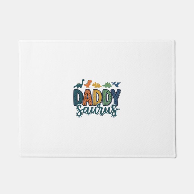 Paillasson Daddy Saurus Papa Dinosaure Mignon Conception de V (Devant)