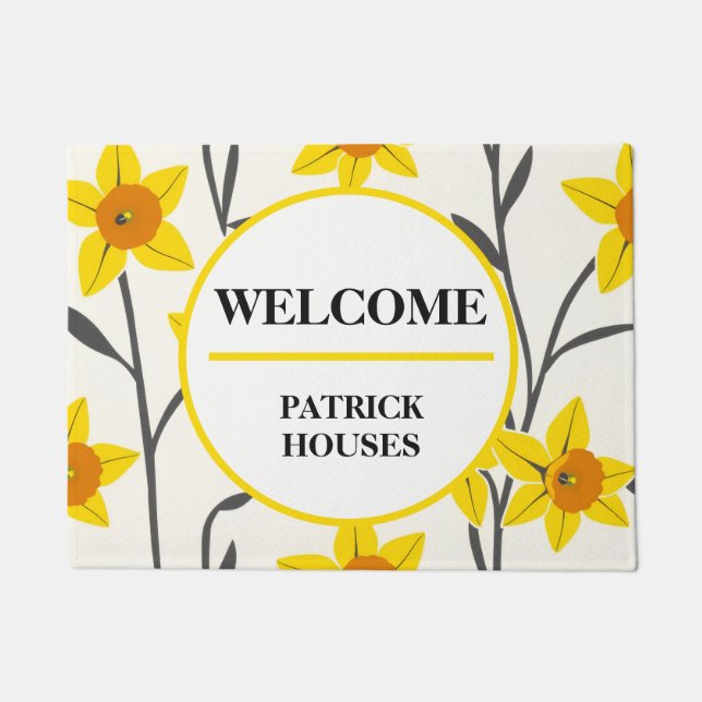 Paillasson Daffodil Moderne du Milieu du Siècle (Devant)
