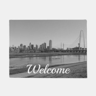 Paillasson Dallas Skyline Gris - mat de bienvenue