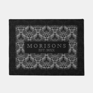 Paillasson Damas et cadre noirs et gris