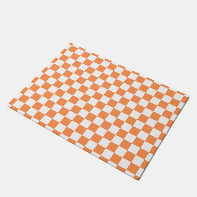 Paillasson Damier orange visuel classique (Incliné)