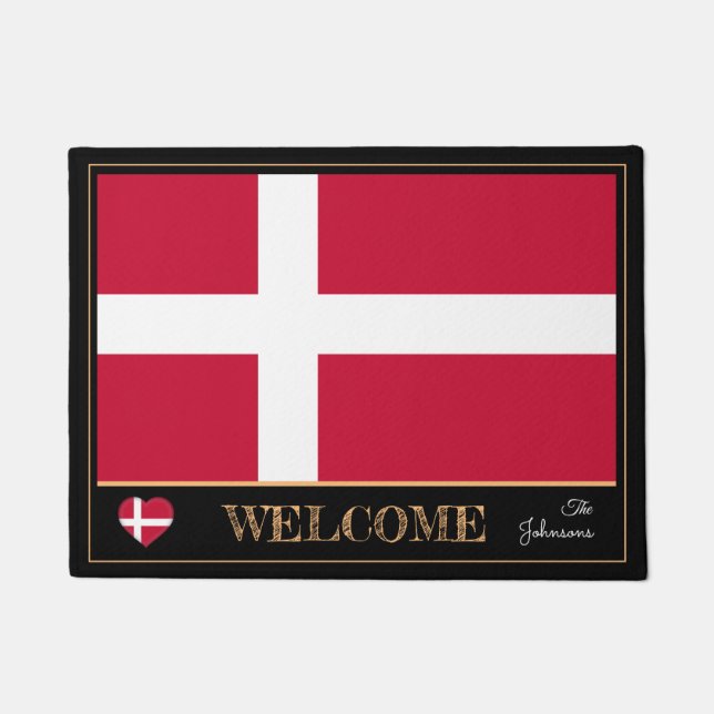 Paillasson Danemark & Danemark Flag house mats/sports Bienven (Devant)