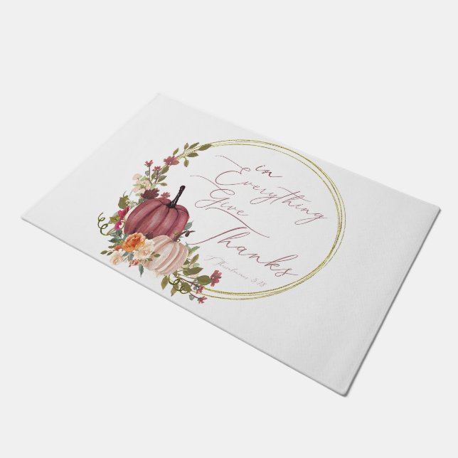 Paillasson Dans Tout Rendez grâce pastel et citrouilles d'or (Incliné)