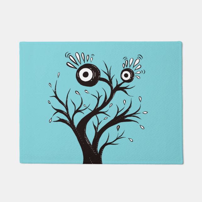 Paillasson De dessin étrange d'encre de monstre d'arbre (Devant)