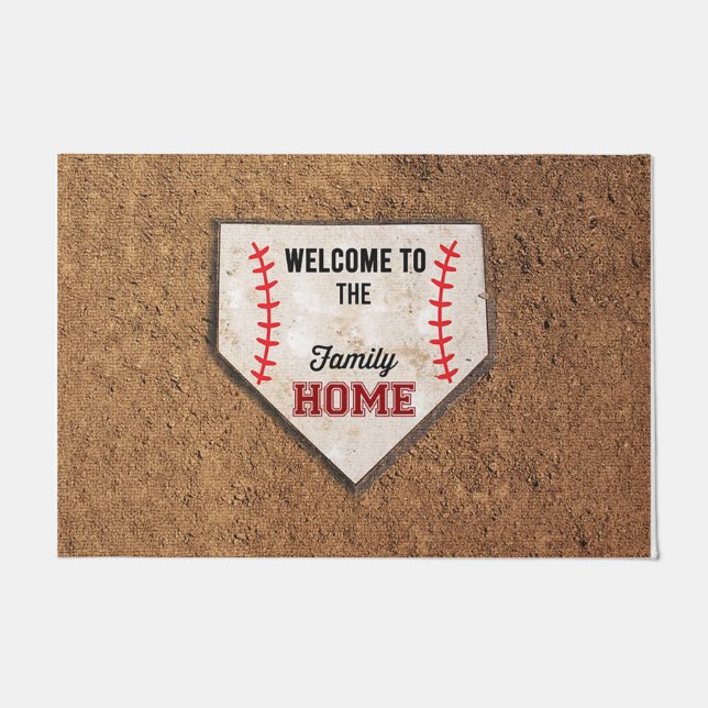 Paillasson Décor de baseball / Mat d'accueil / Mère de baseba (Devant)