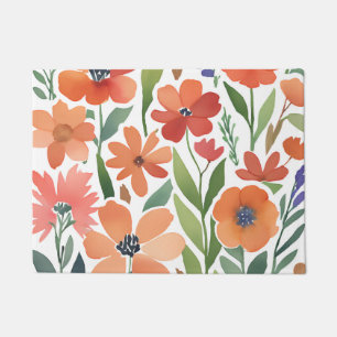 Paillasson Décor en terre cuite Fleur sauvage rustique