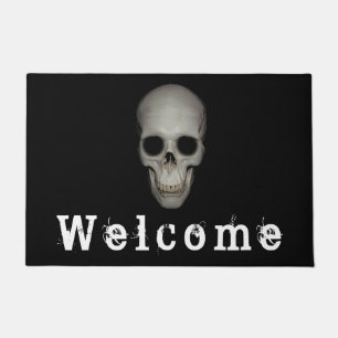 Paillasson Décor Halloween amusant Crâne humain 'Bienvenue'