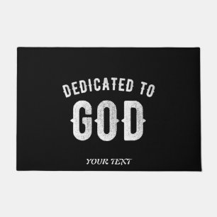 PAILLASSON DÉDIÉ À DIEU PERSONNALISABLE COOL TEXTE BLANC