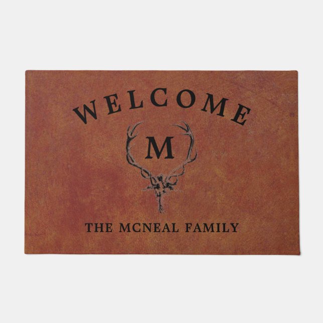 Paillasson Deer Antlers Faux Cuir (Devant)