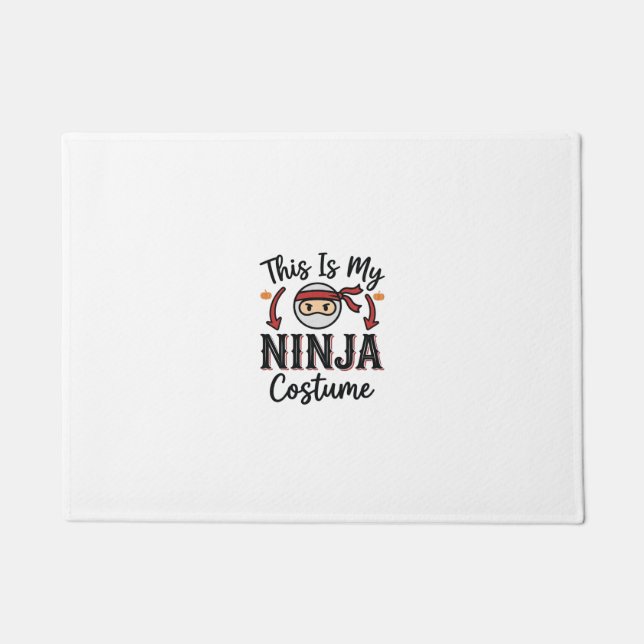 Paillasson Déguisement de ninja drôle Design vectoriel Hallow (Devant)