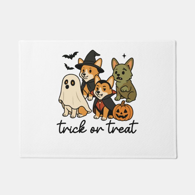 Paillasson déguisement d'Halloween pour corgi (Devant)