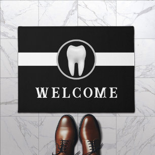 Paillasson Dentiste Bright Tooth Plain Black Bureau dentaire