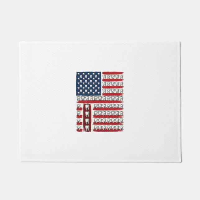 Paillasson Dentiste Patriotique Dent Drapeau (Devant)