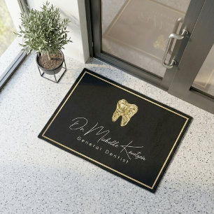 Paillasson Dentiste Tendance Or Noir Dentaire Professionnel