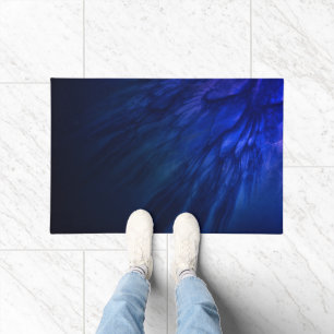 Paillasson Des ailes mystiques aux plumes bleues profondes