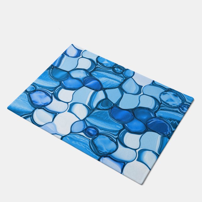 Paillasson Des pierres rondes dans les tons bleu roi (Incliné)