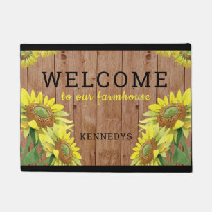 Paillasson Des Tournesols En Bois Russe Bienvenue Dans Notre