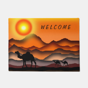 Paillasson Désert du coucher de soleil de Camels Doormat - Bi