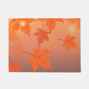 Paillasson Design d'automne avec feuilles d'érable et effet b