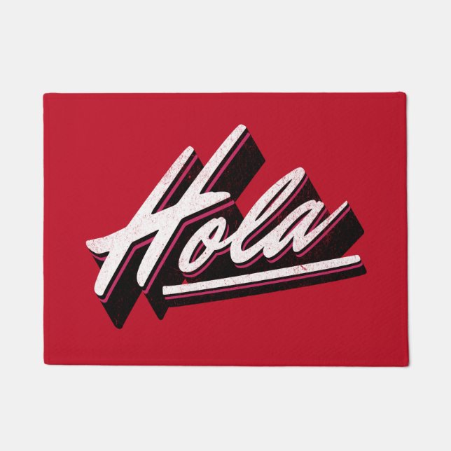 Paillasson Design de texte Hola (Devant)