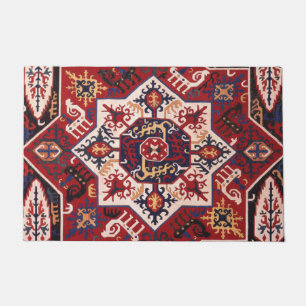 Paillasson Design en perse rouge et bleu