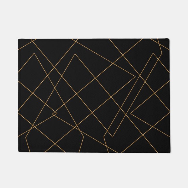 Paillasson Design géométrique moderne Gold & Black (Devant)