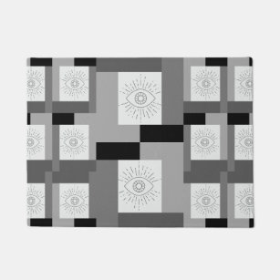 Paillasson Design graphique noir, blanc et gris