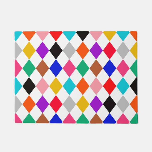 Paillasson Design Motif multicolore Harlequin Diamonds (Devant)