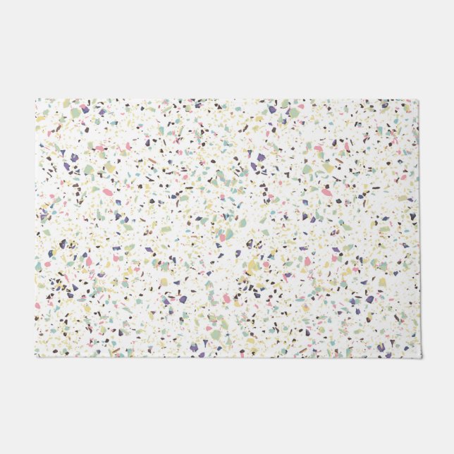 Paillasson Design pastel en marbre vintage classique terrazzo (Devant)