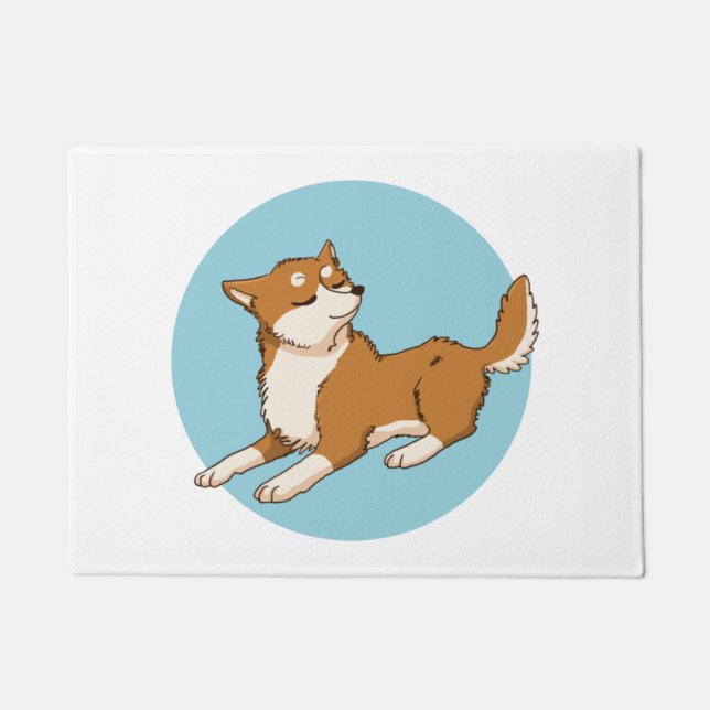 Paillasson Design shiba bleu. (Devant)