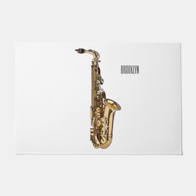 Paillasson dessin animé saxophone (Devant)