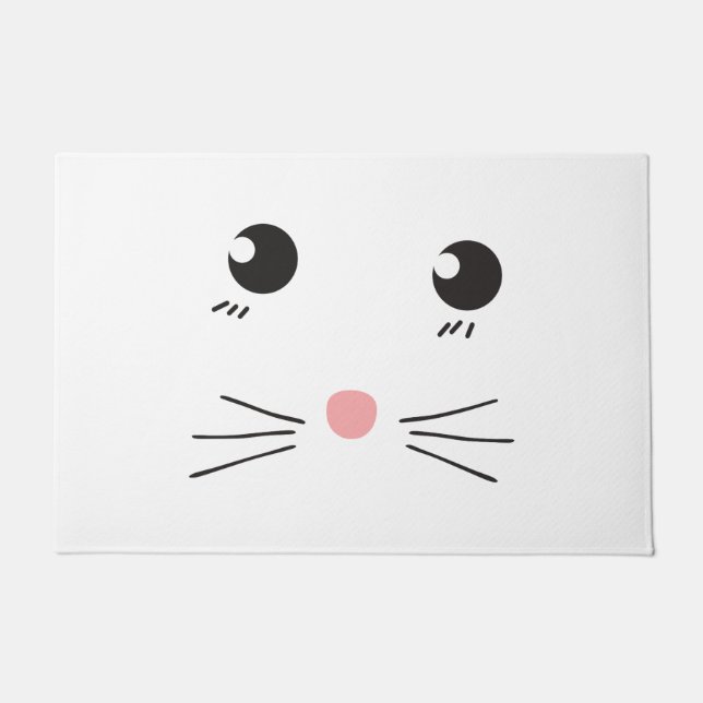 Paillasson Dessin au trait de visage de chat (Devant)