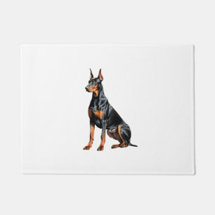 Paillasson Dessin crayon couleur d'un Doberman Pinscher. Esse