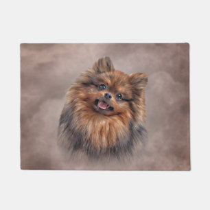 Paillasson Dessin de Chien Pomeranian Spitz