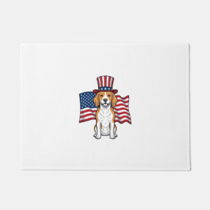 Paillasson Dessin de gravure vintage de drapeau de chien Beag
