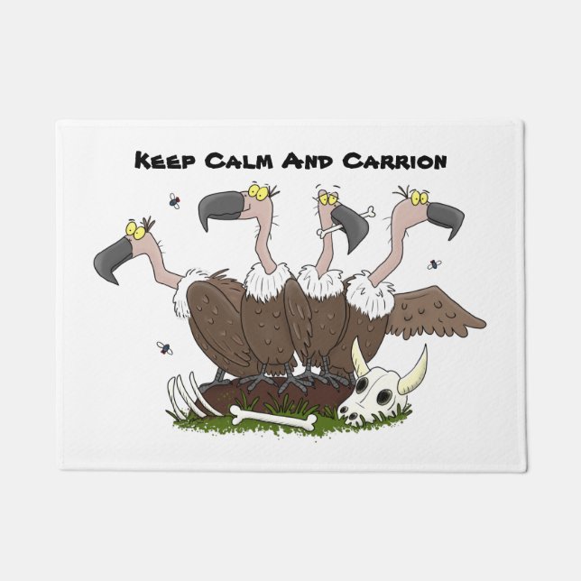 Paillasson Dessin de l'humour vautours drôle (Devant)