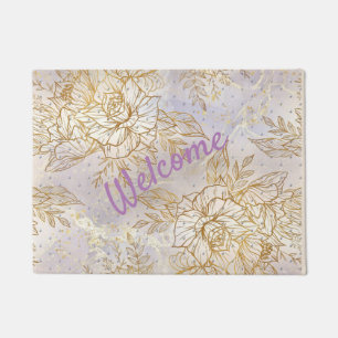 Paillasson Dessin de ligne Rose Gold Elegant