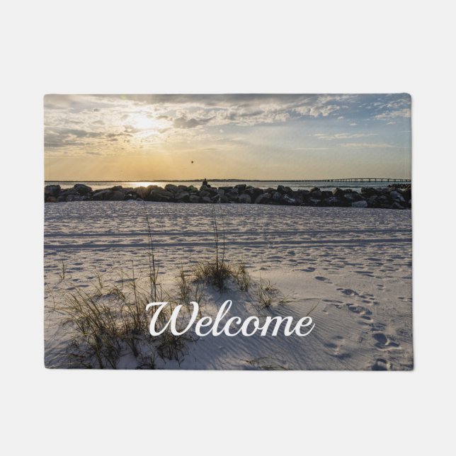 Paillasson Destin Beach Floride Jetty Sunset Doormat (Devant)