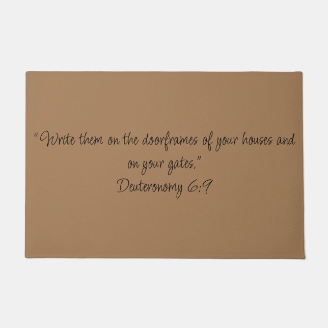 Paillasson Deutéronome 6:9 Écriture Biblique Foi (Devant)