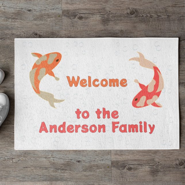 Paillasson Deux Koi en orange et rouge (Créateur téléchargé)